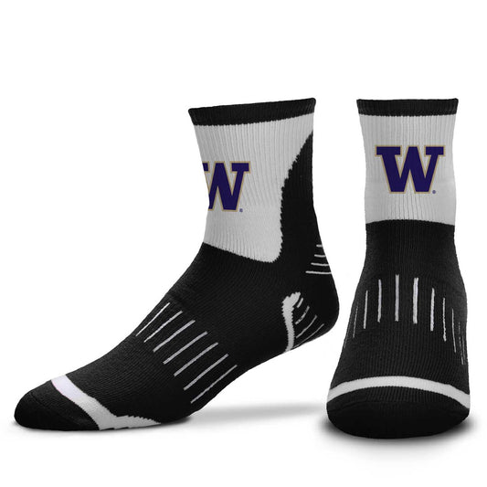 Washington Huskies NCAA Youth Surge Team Mascot Quarter Socks - Black