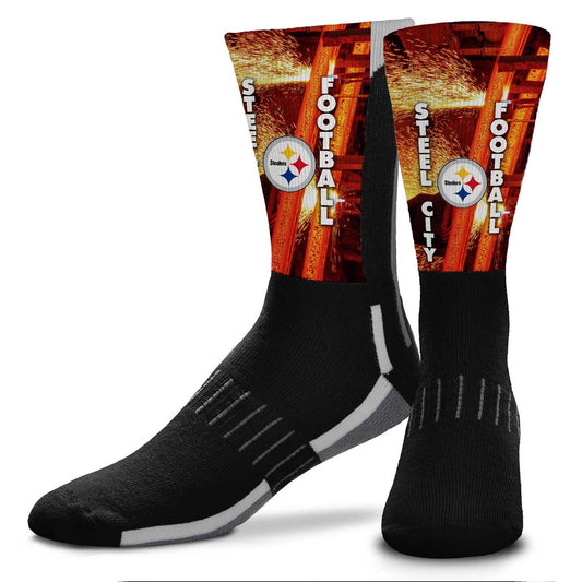 Pittsburgh Steelers NFL Adult Zoom Location Crew Socks - Black