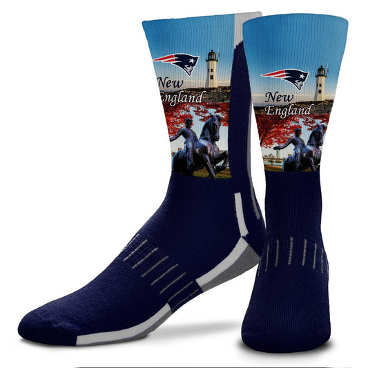 New England Patriots NFL Adult Zoom Location Crew Socks - Navy
