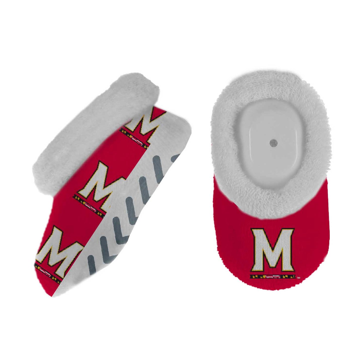 Maryland Terrapins College Baby Booties Infant Boys Girls Cozy Slipper Socks - Red