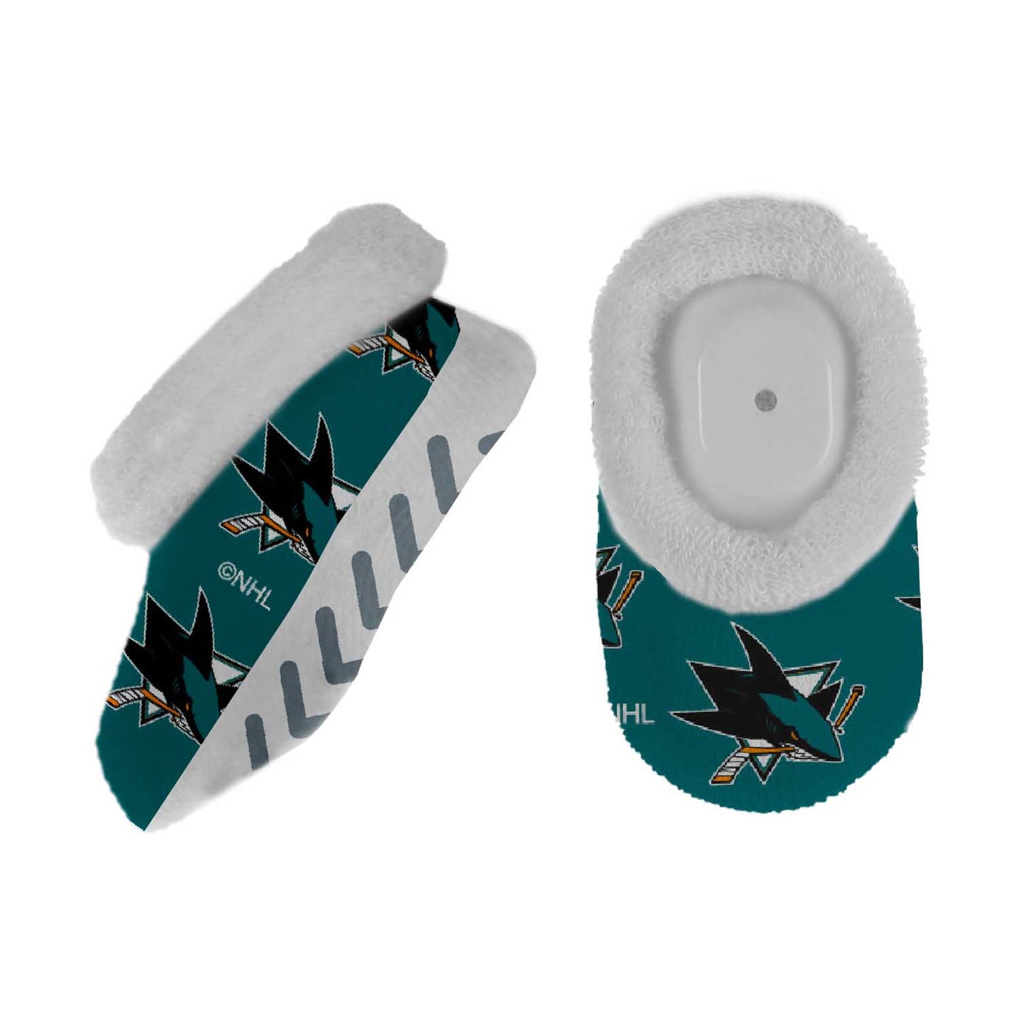 San Jose Sharks NHL Baby Booties Infant Boys Girls Cozy Slipper Socks - Teal
