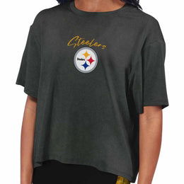 Pittsburgh Steelers NFL Women's Crop Top - Black