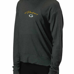 Green Bay Packers NFL Women's Session Pullover Hoodie - Black