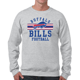 Buffalo Bills NFL Team Stripe Crew Sweatshirt - Sport Gray