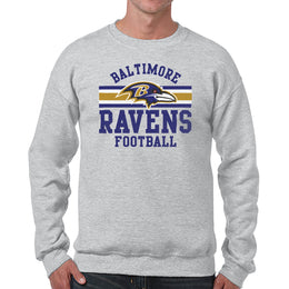 Baltimore Ravens NFL Team Stripe Crew Sweatshirt - Sport Gray