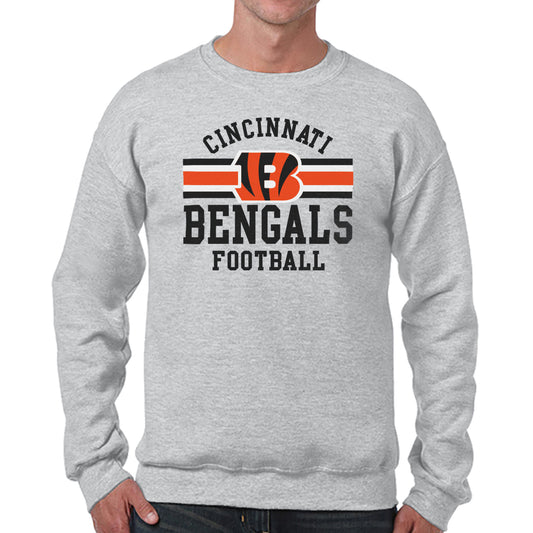 Cincinnati Bengals NFL Team Stripe Crew Sweatshirt - Sport Gray