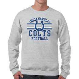 Indianapolis Colts NFL Team Stripe Crew Sweatshirt - Sport Gray