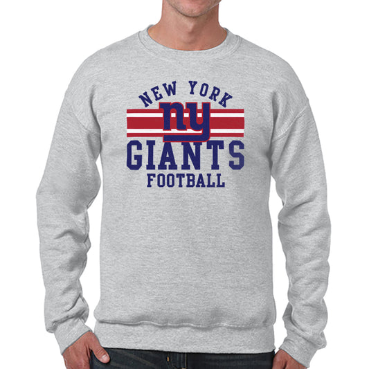 New York Giants NFL Team Stripe Crew Sweatshirt - Sport Gray