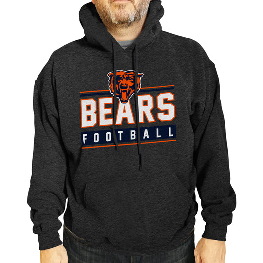 Chicago Bears NFL Adult True Fan Hooded Charcoal Sweatshirt - Charcoal