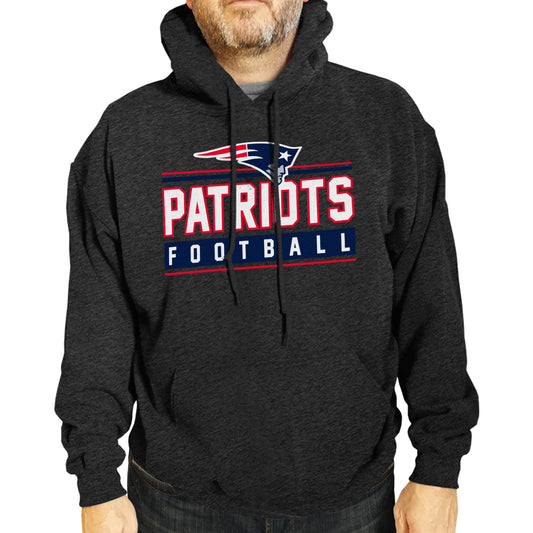New England Patriots NFL Adult True Fan Hooded Charcoal Sweatshirt - Charcoal