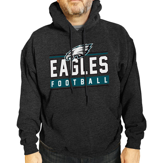 Philadelphia Eagles NFL Adult True Fan Hooded Charcoal Sweatshirt - Charcoal