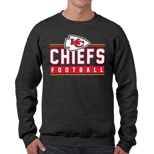 Kansas City Chiefs NFL Adult True Fan Crewneck Sweatshirt - Charcoal