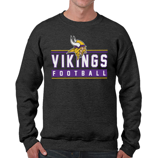 Minnesota Vikings NFL Adult True Fan Crewneck Sweatshirt - Charcoal