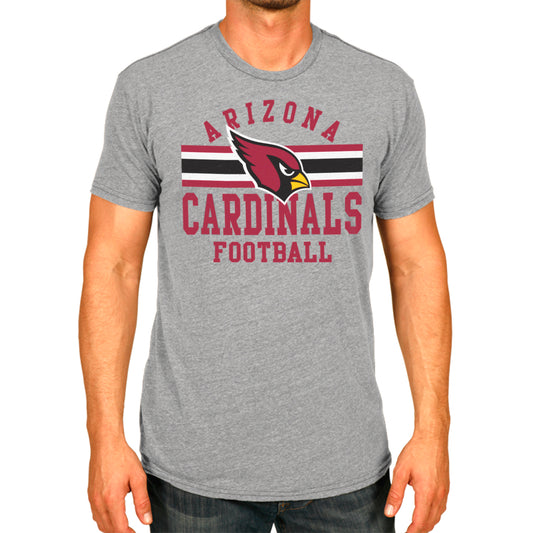Arizona Cardinals NFL Adult Short Sleeve Team Stripe Tee - Sport Gray