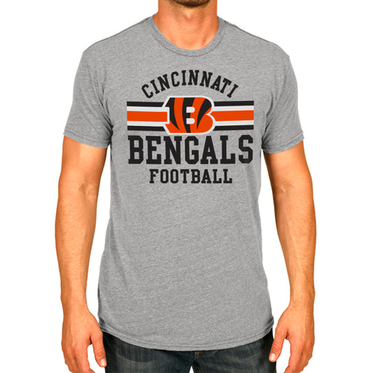 Cincinnati Bengals NFL Adult Short Sleeve Team Stripe Tee - Sport Gray