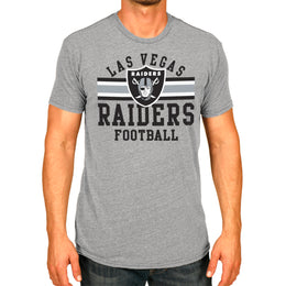 Las Vegas Raiders NFL Adult Short Sleeve Team Stripe Tee - Sport Gray
