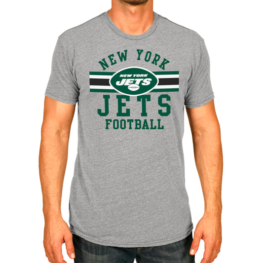 New York Jets NFL Adult Short Sleeve Team Stripe Tee - Sport Gray
