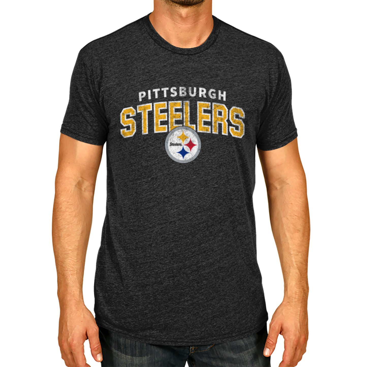 Pittsburgh Steelers NFL Starting Fresh Short Sleeve Heather T-Shirt - Black