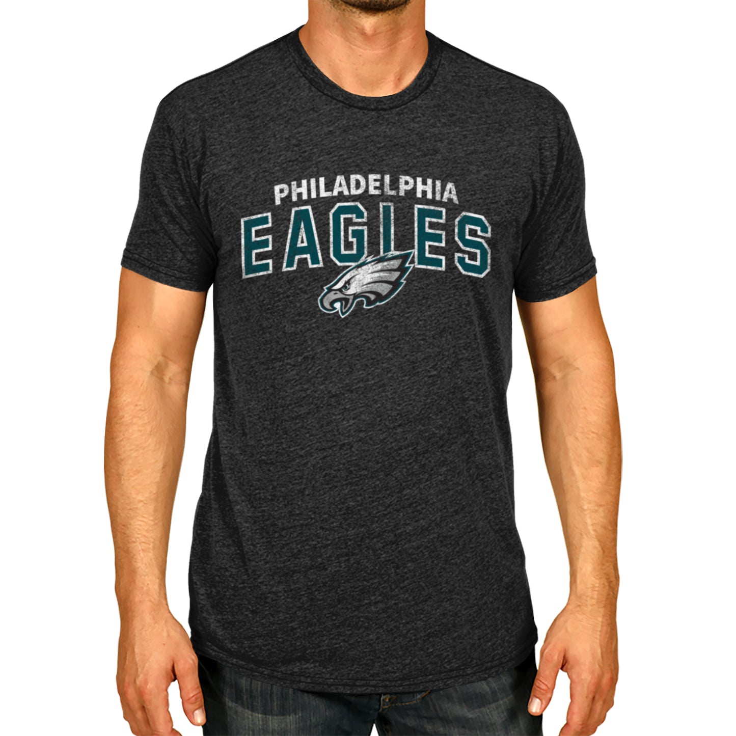 Philadelphia Eagles NFL Starting Fresh Short Sleeve Heather T-Shirt - Black