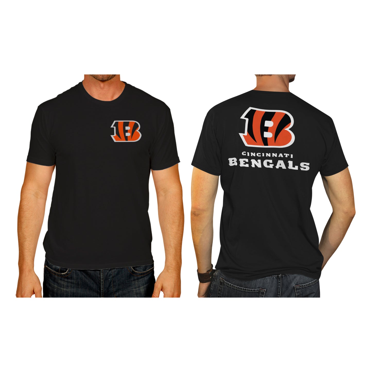 Cincinnati Bengals NFL Pro Football Final Countdown Adult Cotton-Poly Short Sleeved T-Shirt For Men & Women - Black