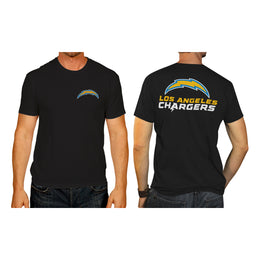 Los Angeles Chargers NFL Pro Football Final Countdown Adult Cotton-Poly Short Sleeved T-Shirt For Men & Women - Black