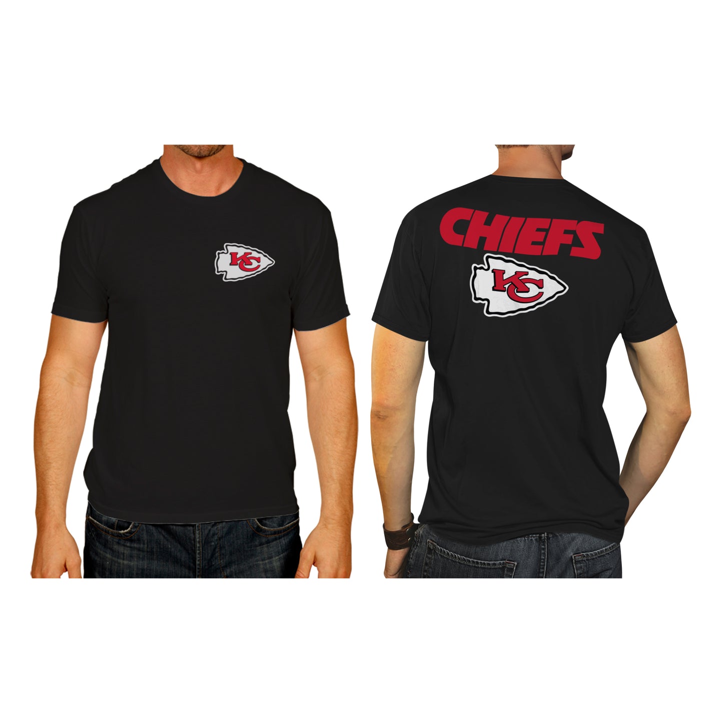 Kansas City Chiefs NFL Pro Football Final Countdown Adult Cotton-Poly Short Sleeved T-Shirt For Men & Women - Black