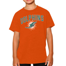 Miami Dolphins NFL Youth Home Team Tee- Youth Pro Football T-Shirt For Boys & Girls Kids clothes - Orange