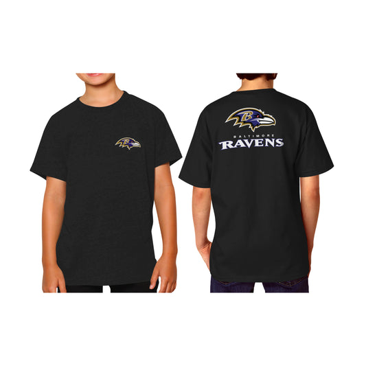 Baltimore Ravens Team Fan Apparel NFL Youth Final Countdown Tee- Pro Football T-Shirt For Boys & Girls - Black