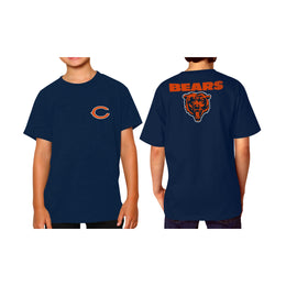 Chicago Bears Team Fan Apparel NFL Youth Final Countdown Tee- Pro Football T-Shirt For Boys & Girls - Navy