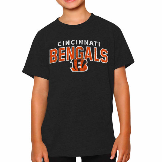 Cincinnati Bengals NFL Youth Starting Fresh Tee- Pro Football Tag-Less T-Shirt For Boys & Girls - Black