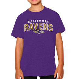 Baltimore Ravens NFL Youth Starting Fresh Tee- Pro Football Tag-Less T-Shirt For Boys & Girls - Purple