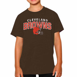 Cleveland Browns NFL Youth Starting Fresh Tee- Pro Football Heather T-Shirt For Boys & Girls - Brown