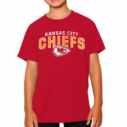 Kansas City Chiefs NFL Youth Starting Fresh Tee- Pro Football Tag-Less T-Shirt For Boys & Girls - Red