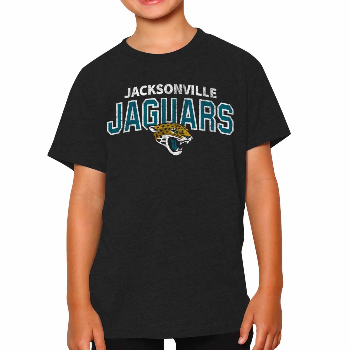 Jacksonville Jaguars NFL Youth Starting Fresh Tee- Pro Football Tag-Less T-Shirt For Boys & Girls - Black