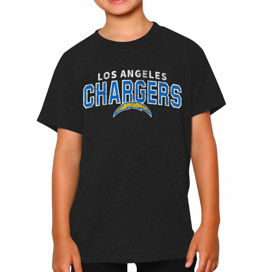 Los Angeles Chargers NFL Youth Starting Fresh Tee- Pro Football Tag-Less T-Shirt For Boys & Girls - Black