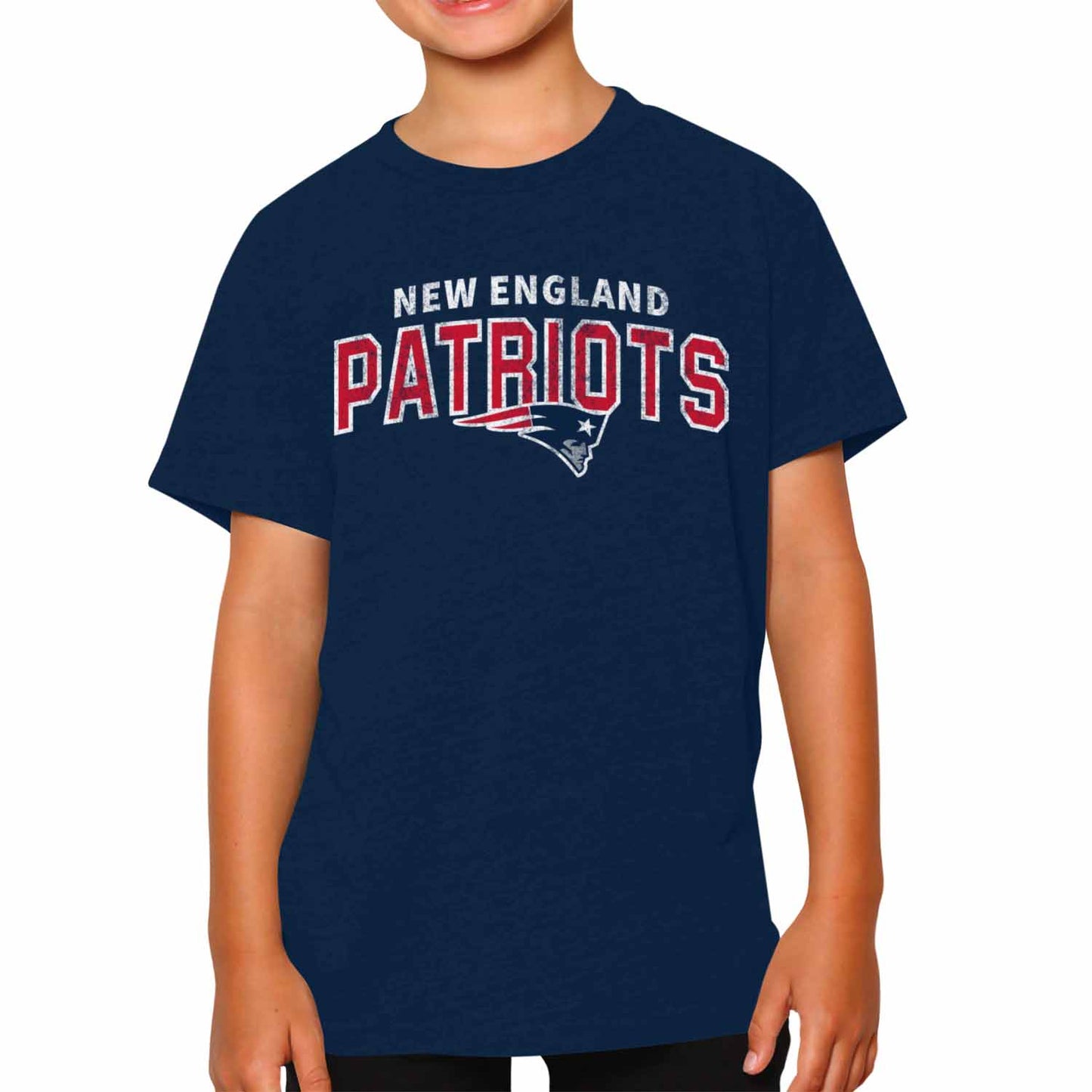 New England Patriots NFL Youth Starting Fresh Tee- Pro Football Tag-Less T-Shirt For Boys & Girls - Navy