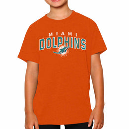 Miami Dolphins NFL Youth Starting Fresh Tee- Pro Football Tag-Less T-Shirt For Boys & Girls - Orange