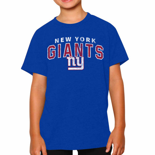 New York Giants NFL Youth Starting Fresh Tee- Pro Football Tag-Less T-Shirt For Boys & Girls - Royal