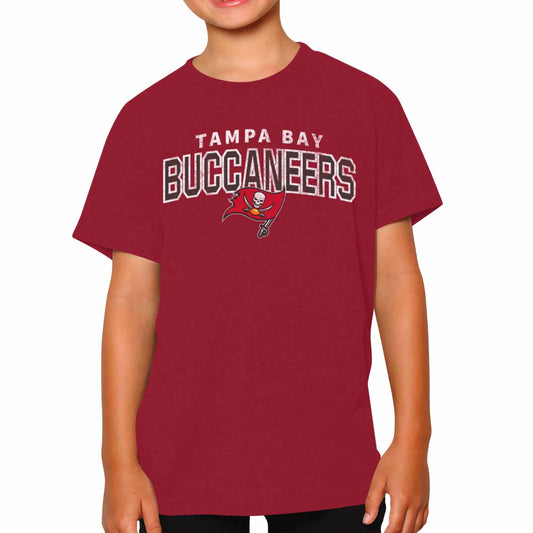 Tampa Bay Buccaneers NFL Youth Starting Fresh Tee- Pro Football Tag-Less T-Shirt For Boys & Girls - Red