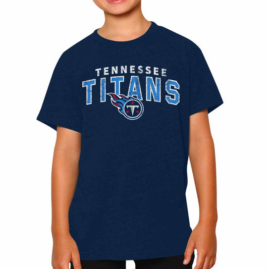 Tennessee Titans NFL Youth Starting Fresh Tee- Pro Football Tag-Less T-Shirt For Boys & Girls - Navy