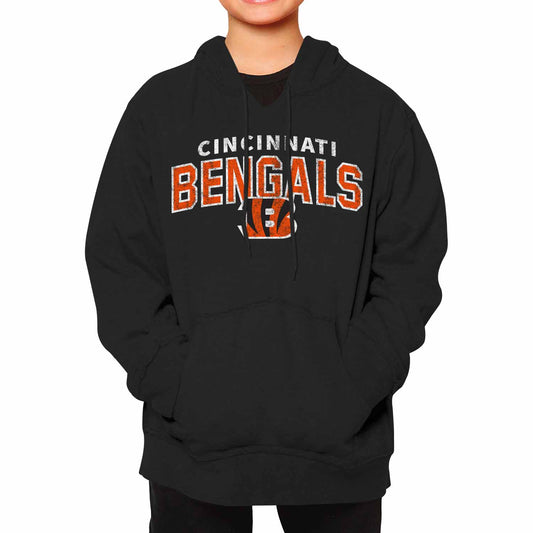 Cincinnati Bengals NFL Youth Starting Fresh Hoodie- Pro Football Sweatshirt for Boys and Girls - Black