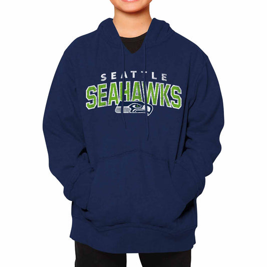 Seattle Seahawks NFL Youth Starting Fresh Hoodie- Pro Football Sweatshirt for Boys and Girls - Navy