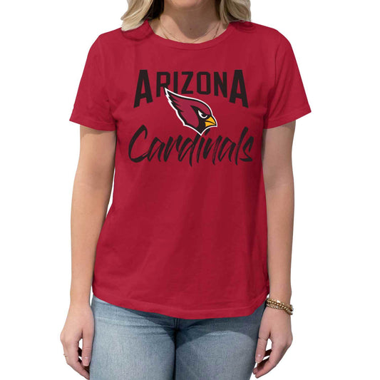 Arizona Cardinals NFL Women's Paintbrush Relaxed Fit Unisex T-Shirt - Crimson