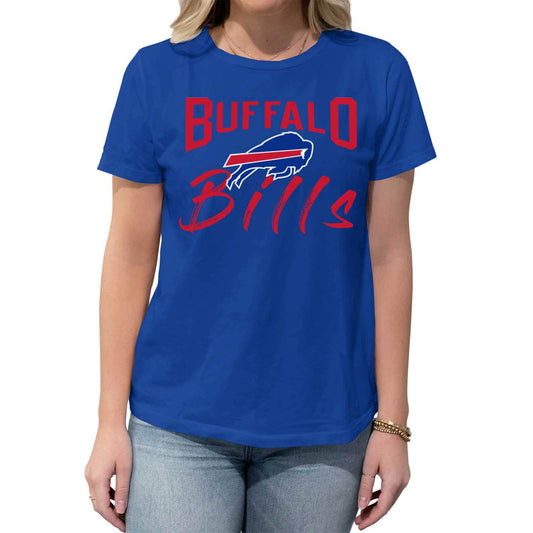 Buffalo Bills NFL Women's Paintbrush Relaxed Fit Unisex T-Shirt - Royal