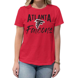 Atlanta Falcons NFL Women's Paintbrush Fitted T-Shirt - Red