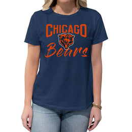 Chicago Bears NFL Women's Paintbrush Fitted T-Shirt - Navy