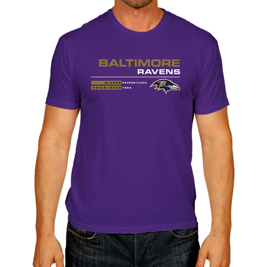 Baltimore Ravens Adult NFL Speed Stat Sheet T-Shirt - Purple