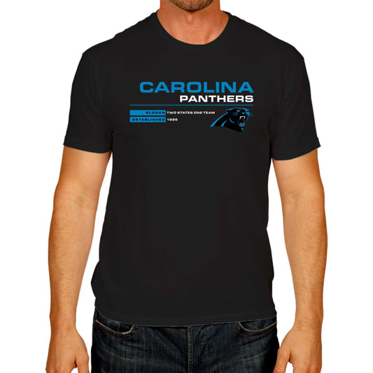 Carolina Panthers Adult NFL Speed Stat Sheet T-Shirt - Black