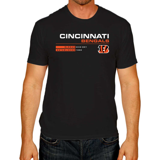 Cincinnati Bengals Adult NFL Speed Stat Sheet T-Shirt - Black