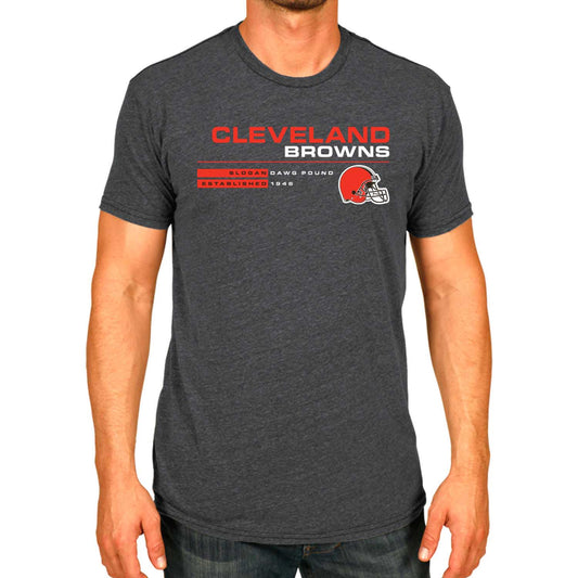 Cleveland Browns Adult NFL Speed Stat Sheet T-Shirt - Charcoal